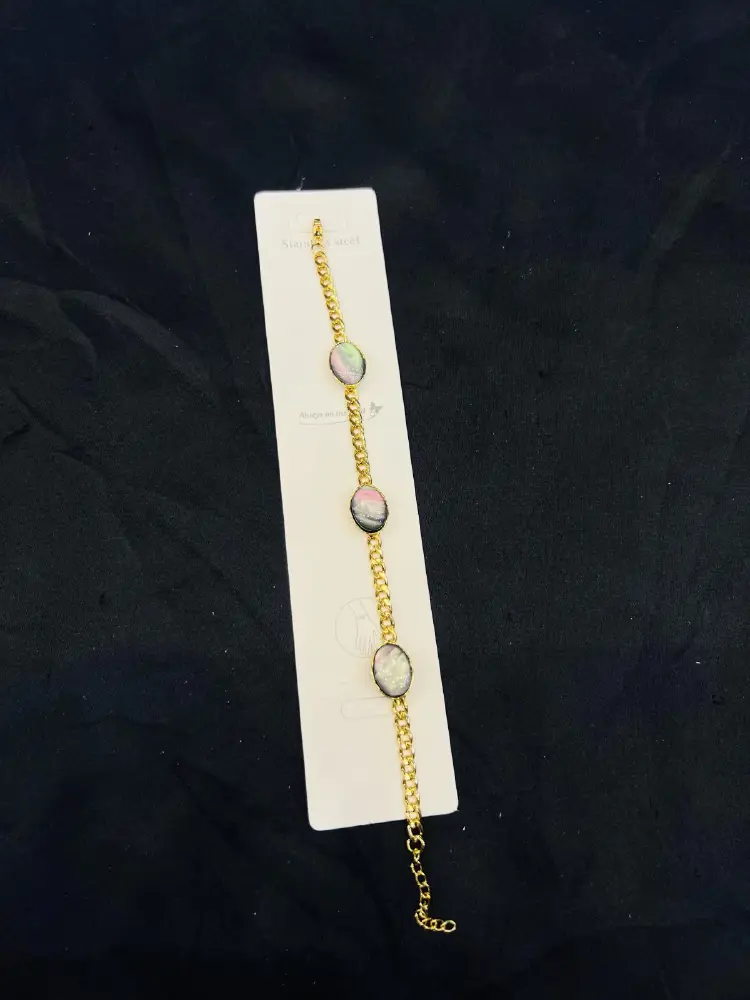 Stainless Steel Bracelet in Rare Black Stone