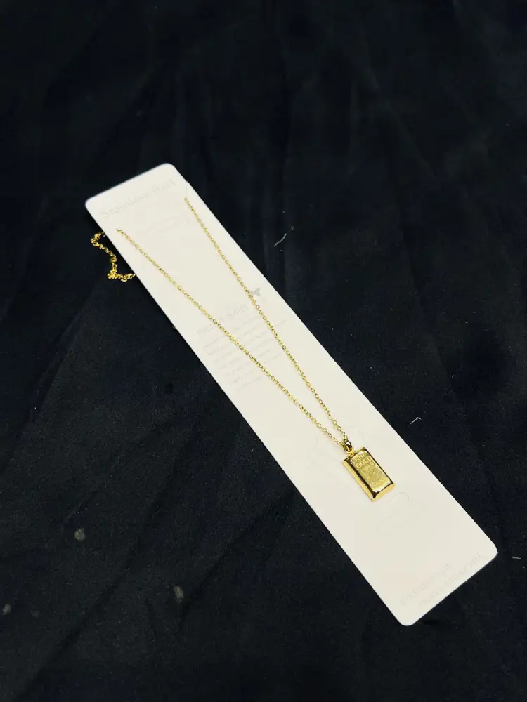 Stainless Steel Gold bar Pendant