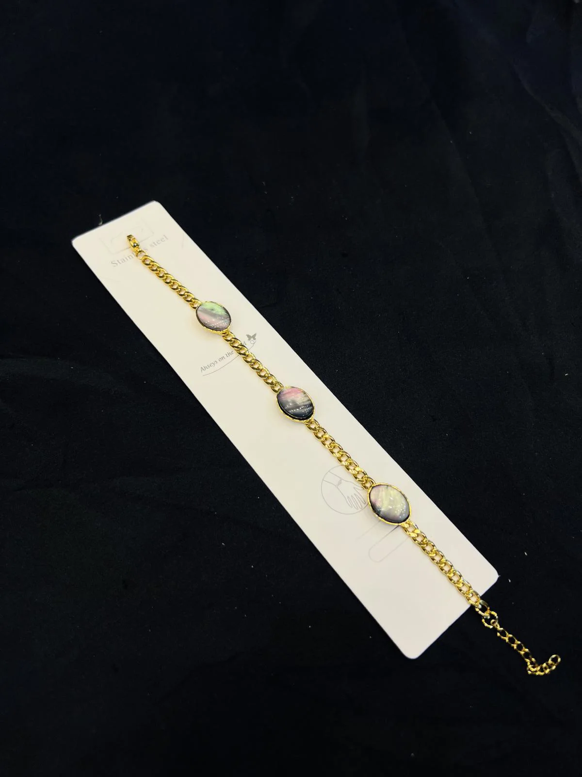 Stainless Steel Bracelet in Rare Black Stone