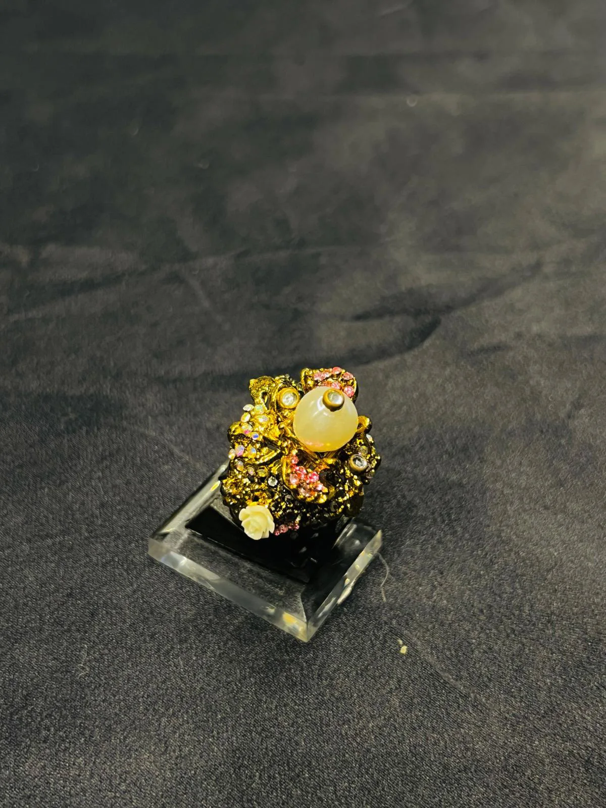 Turkish Gold Look RIng with Mother of Pearls