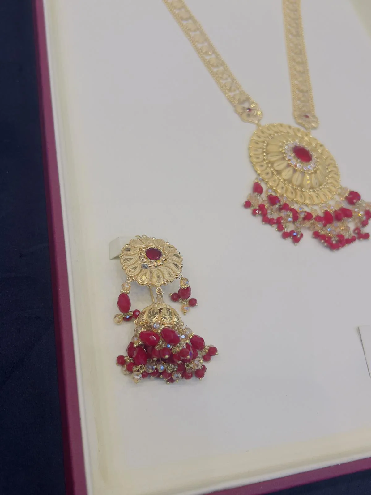 Beautiful gold polish mala set with real goldlook