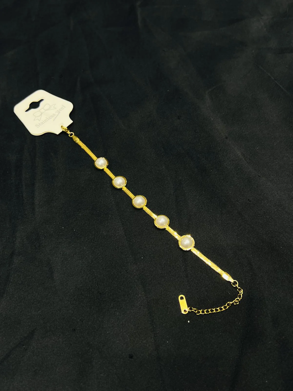 Stainless Steel Pearl Bracelet