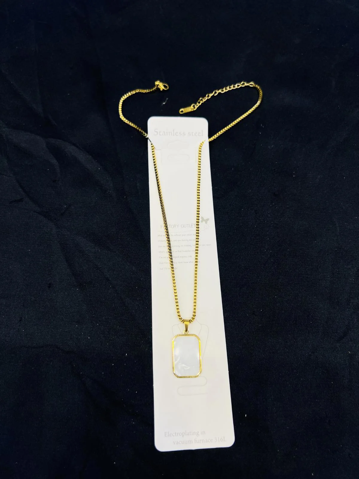 Stainless Steel Elegant Onyx Pendant
