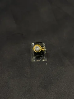 Goldplated adjustable Ring with zircon stone view 3