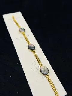 Stainless Steel Bracelet in Rare Black Stone view 3